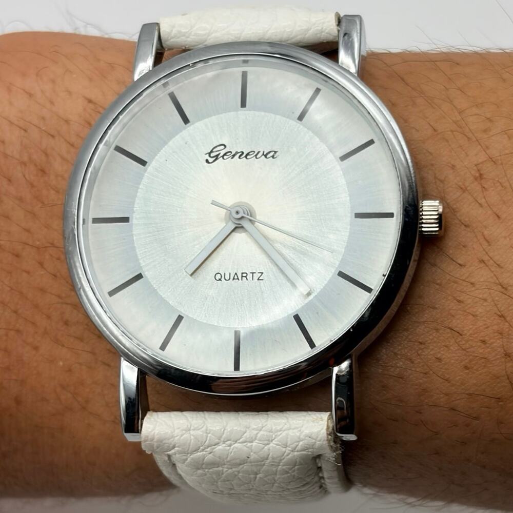 Silver & White Geneva Men’s Watch